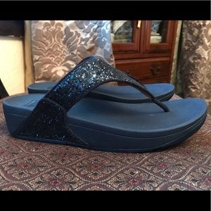 Women's Lulu Midnight-Navy Glitter Toe-Thongs  (Size US 10)